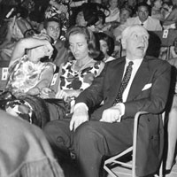 Vittorio Cini with his daughter Ylda at a conference